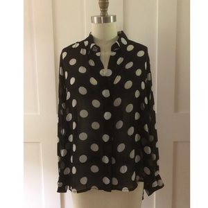 POLKA DOT HIGH LOW SHIRT